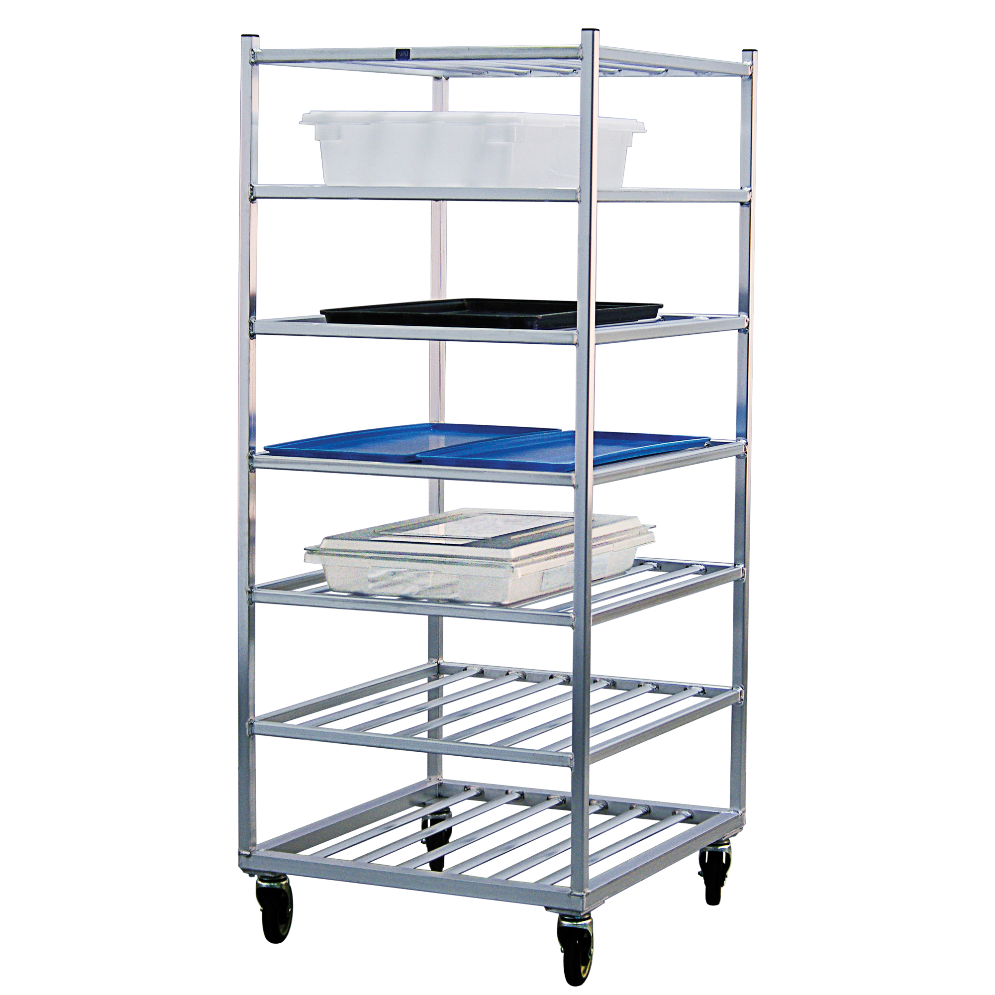Chariot à tablettes, 7 Tiers, 28-1/2" la x 69" h x 32" p, Capacité 525 lb
