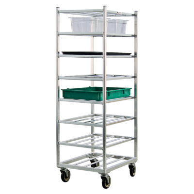 Chariot à tablettes, 8 Tiers, 20-7/8" la x 67" h x 27" p, Capacité 600 lb