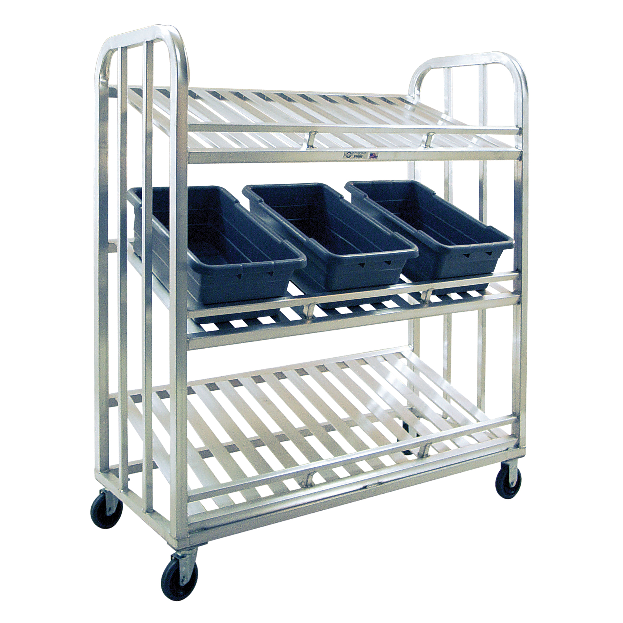 Chariot de préparation, 3 Tiers, 59" la x 67-1/2" h x 26" p, Capacité 1000 lb