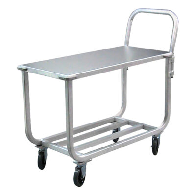 Chariot en aluminium à plateforme tubulaire, 700 lb Capacité, Aluminium, 19" la x 42" ha x 46" p, Bordure vers le bas