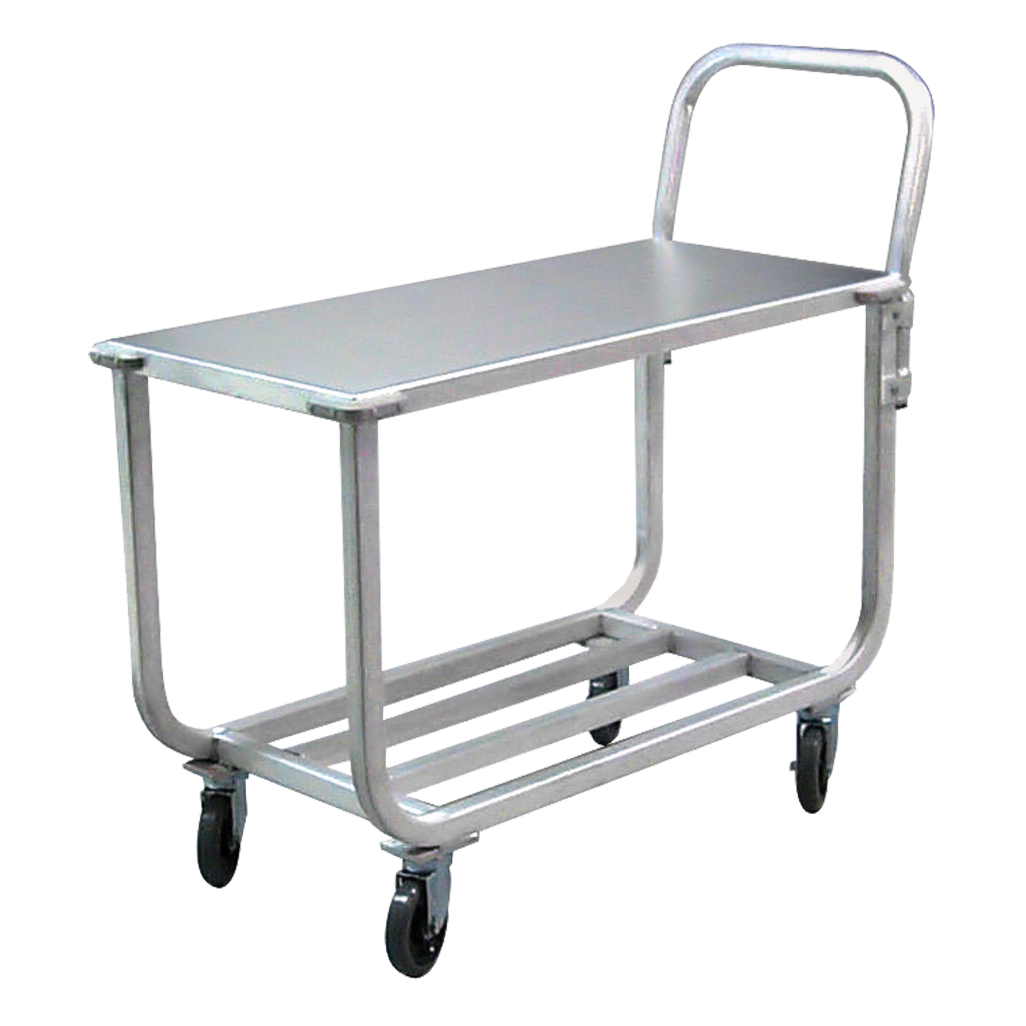 Chariot en aluminium à plateforme tubulaire, 700 lb Capacité, Aluminium, 19" la x 42" ha x 46" p, Bordure vers le bas