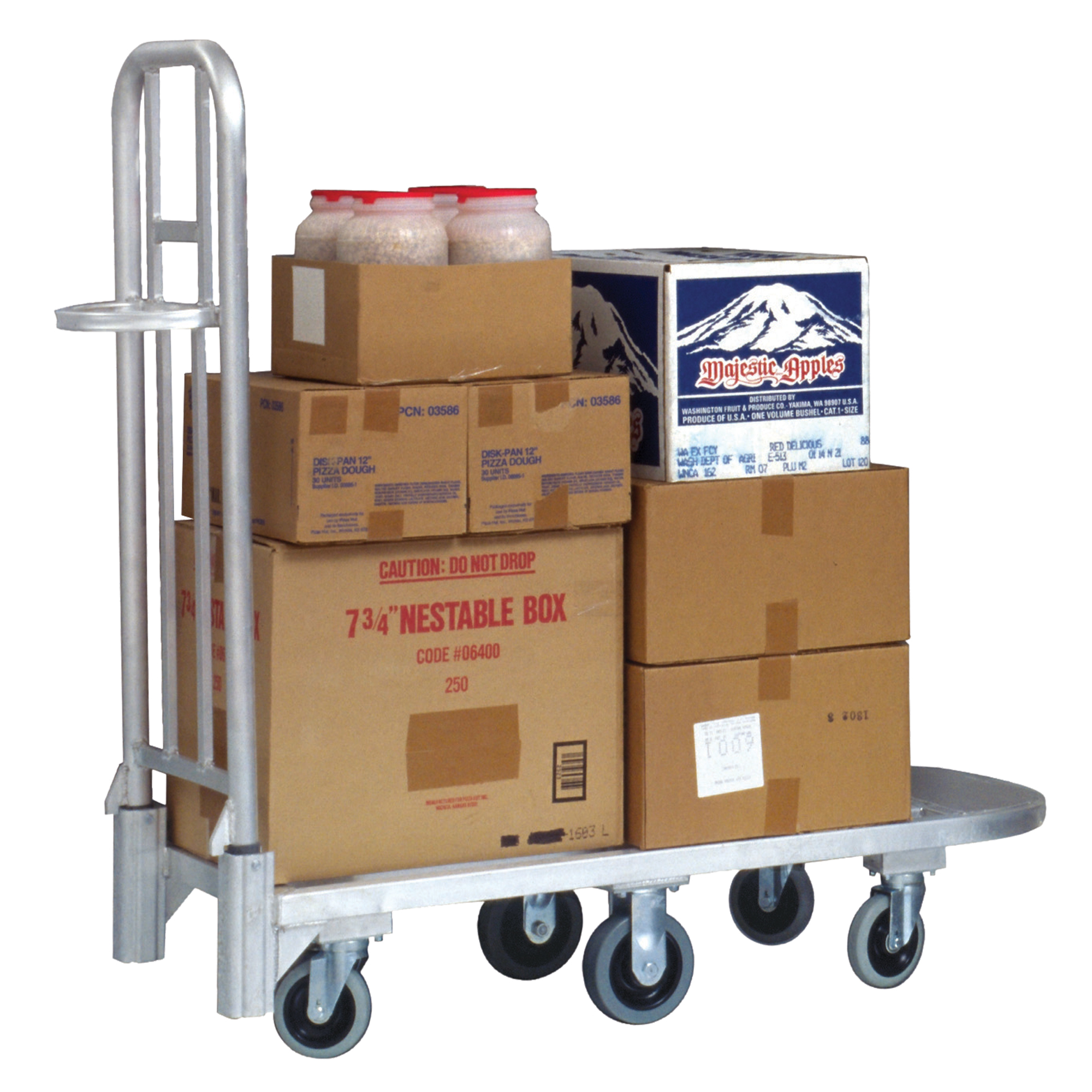 Chariot en aluminium pour marchandise, 20" la x 55-1/4" lo, 1200 lb cap, Roues Polyuréthane