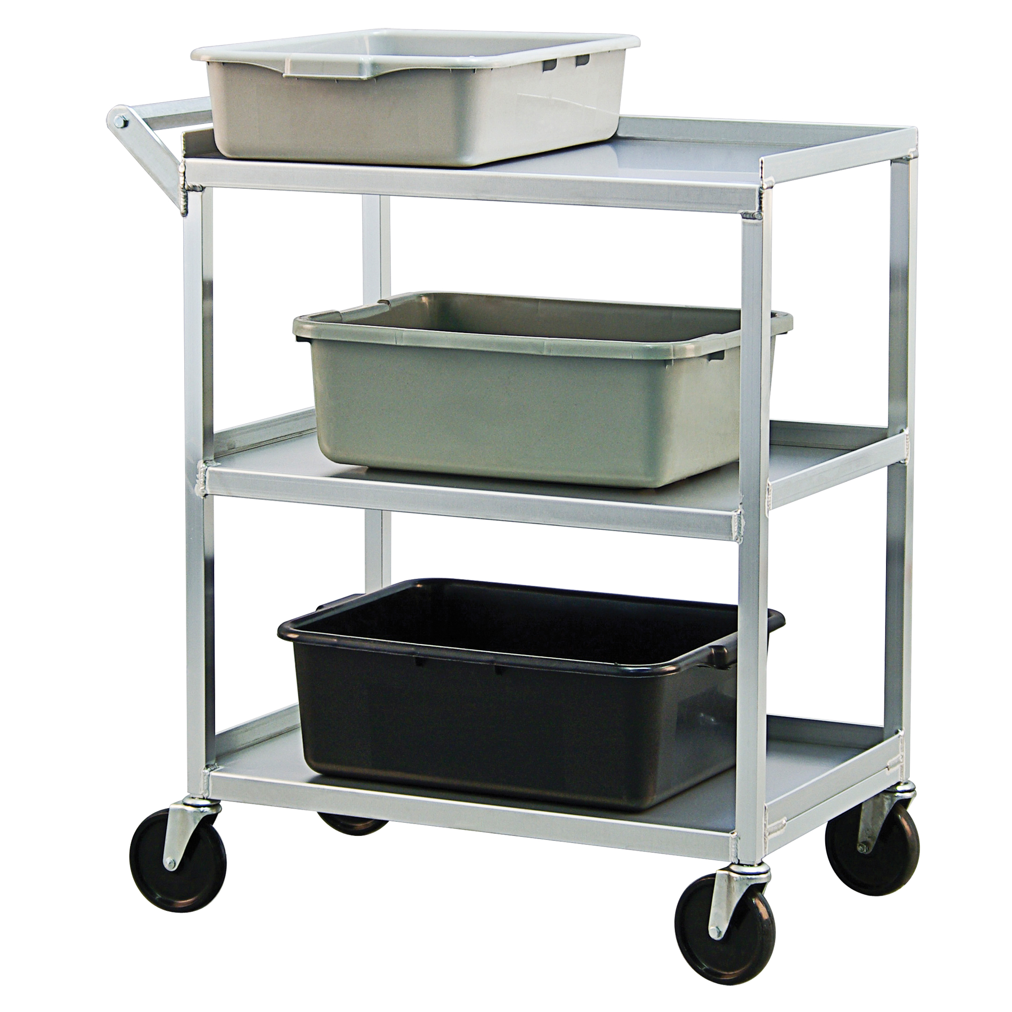 Chariot utilitaire, 3 Tiers, 18-1/2" la x 39" h x 32-1/2" p, Capacité 350 lb