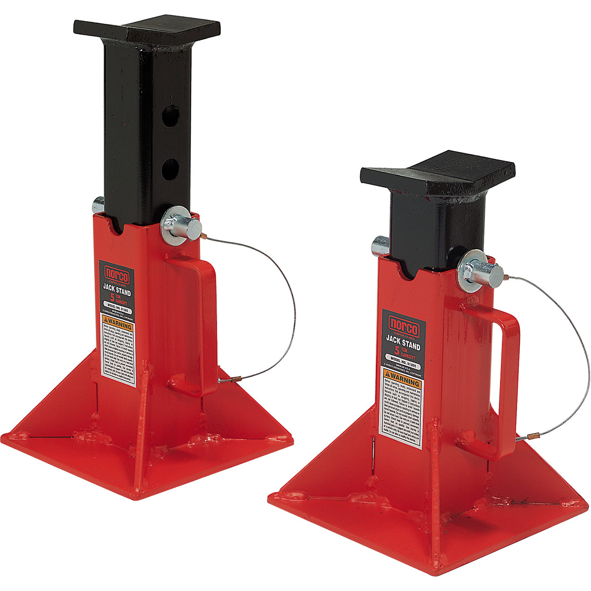 Béquilles de cric, Tige verrouillable, Capacité de 5 tonnes, 9-1/2" - 15-3/4" h