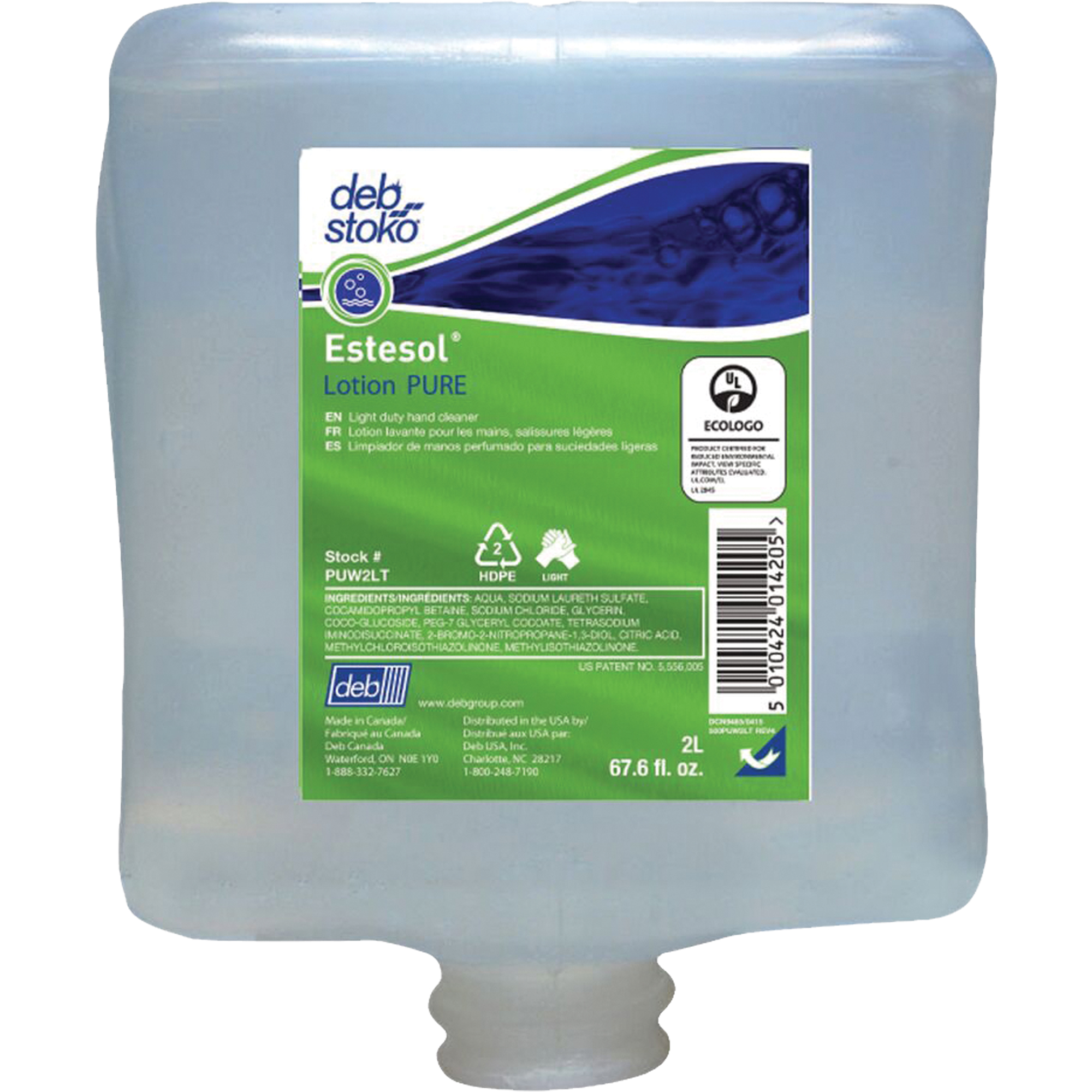 Nettoyant léger et pure pour les mains EstesolMD, Crème, 2 L, Recharge, Fraîcheur