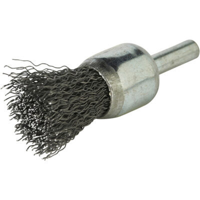 Brosse à fils crêpés avec moyeu, 1", Fils 0,020", Tige 1/4"