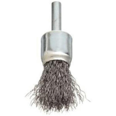 Brosse à fils crêpés avec moyeu, 3/4", Fils 0,006", Tige 1/4"