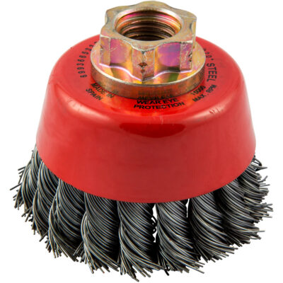 Brosse-boisseau à fils noués, 2-3/4" dia. x 5/8"-11 arbre