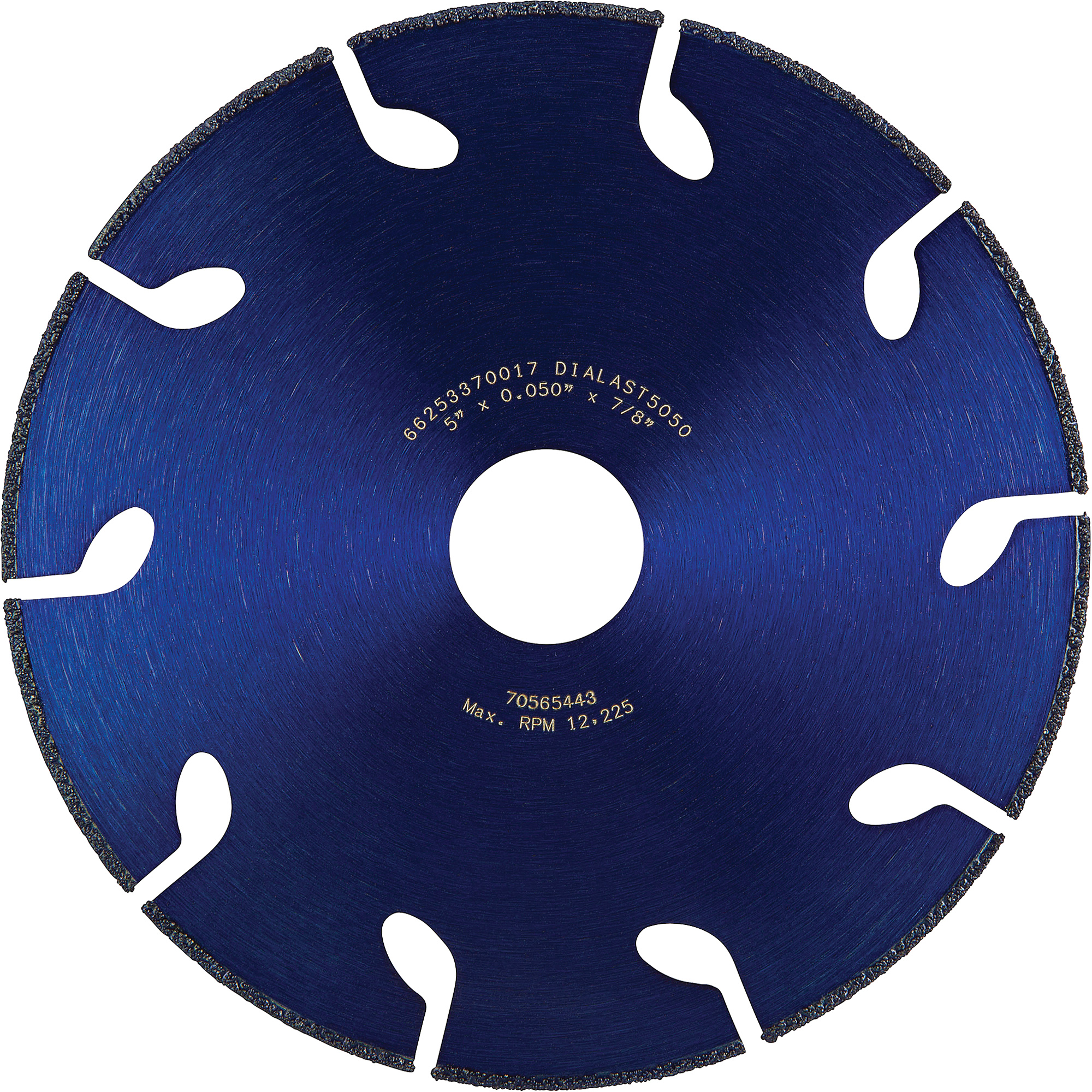 Meule à tronçonner Dialast RightCutMC, 5" x 0,05", Arbre de 7/8", Type 01/41, Losange, 12225 Tr/min