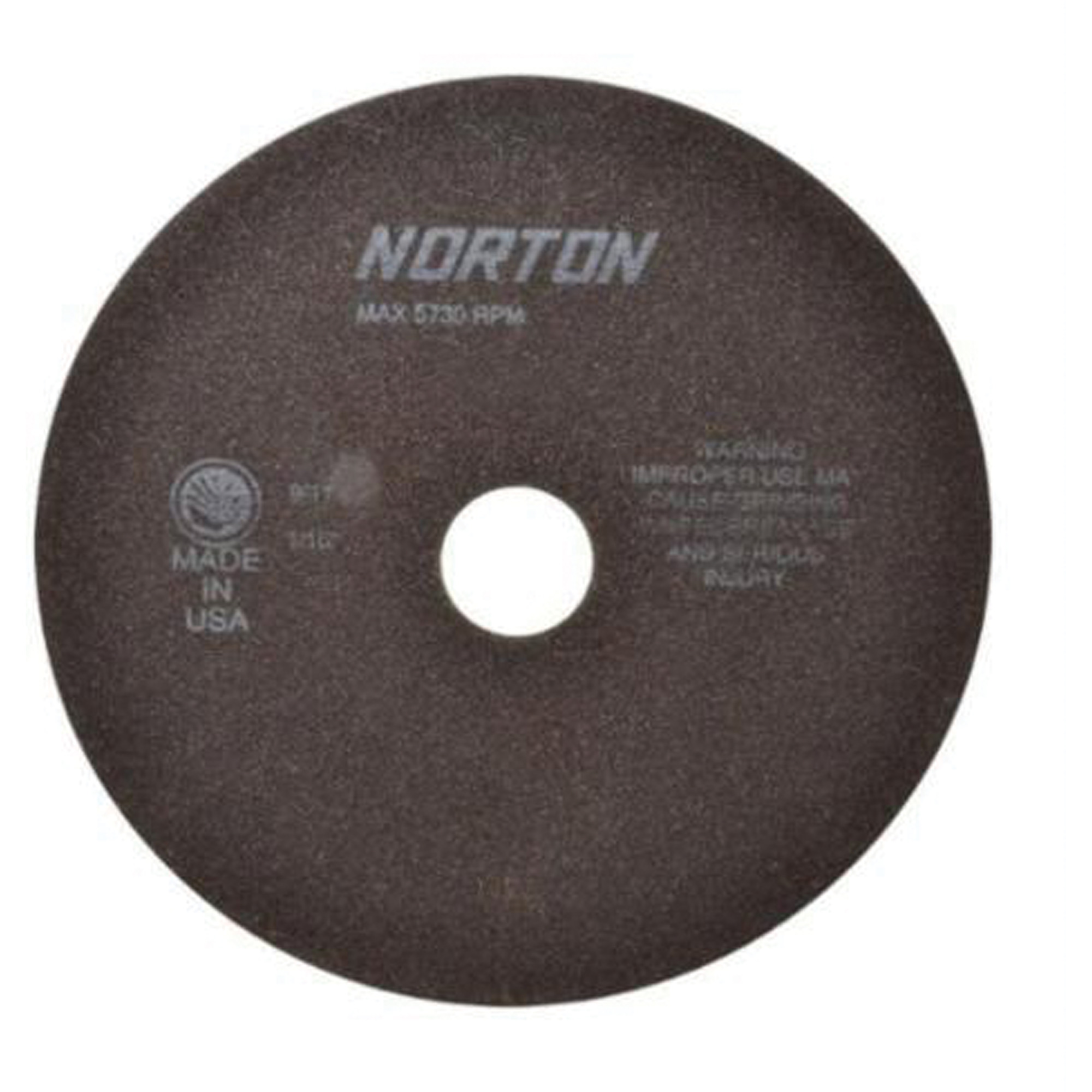 Meules à tronçonner non renforcées pour tour d'outillage, 8" x 1/16", Arbre de 1-1/4", Type 01/41, Oxyde d'aluminium, 5730 Tr/min