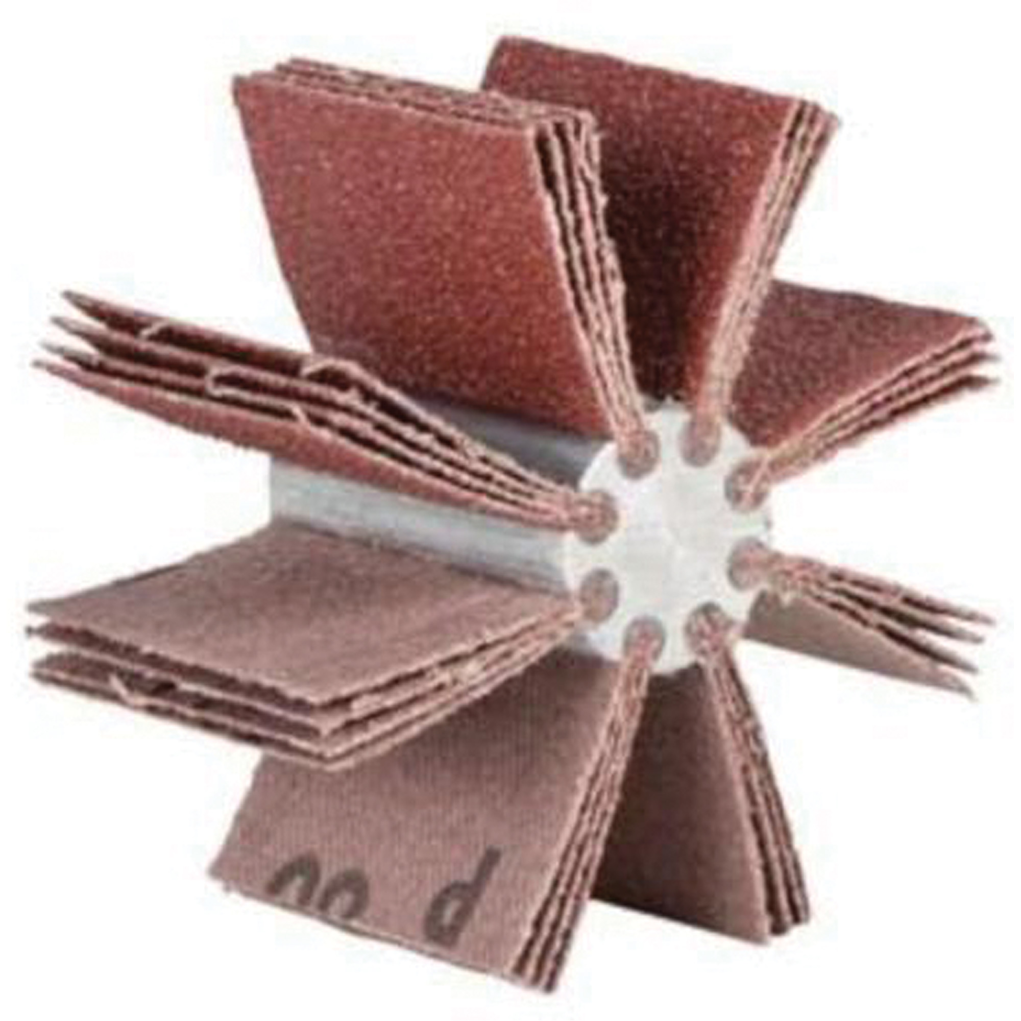 Outil de polissage d'alésage à lamelles ordinaires B-810, Oxyde d'aluminium, Grain 180, 2-3/4" x 1-1/2" x