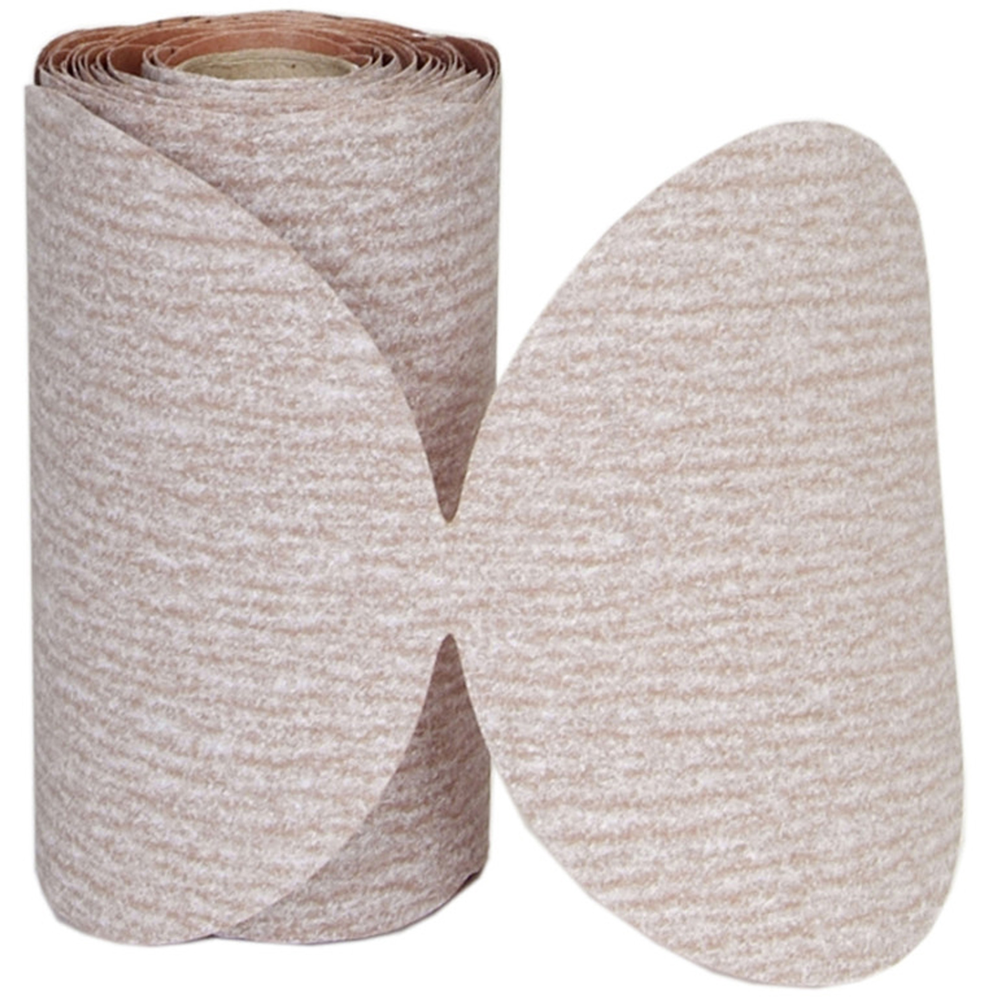 Rouleau de disques abrasifs en papier PSA, 3-1/2" dia., Grain 120, Oxyde d'aluminium