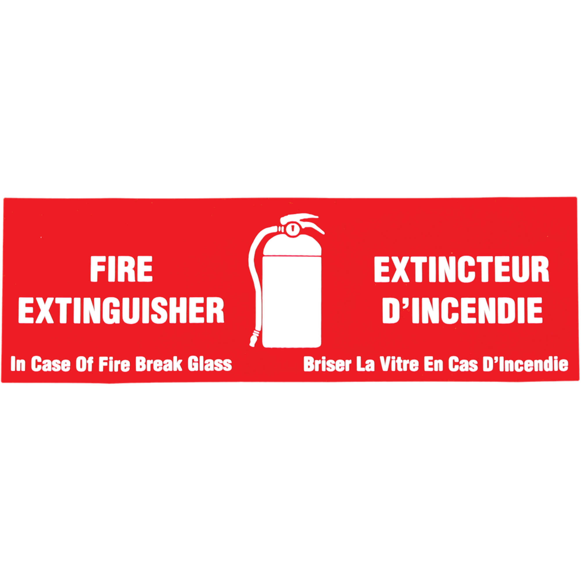 Étiquette « Fire Extinguisher / Extincteur d'incendie », 2" x 6", Vinyle, Bilingue avec pictogramme