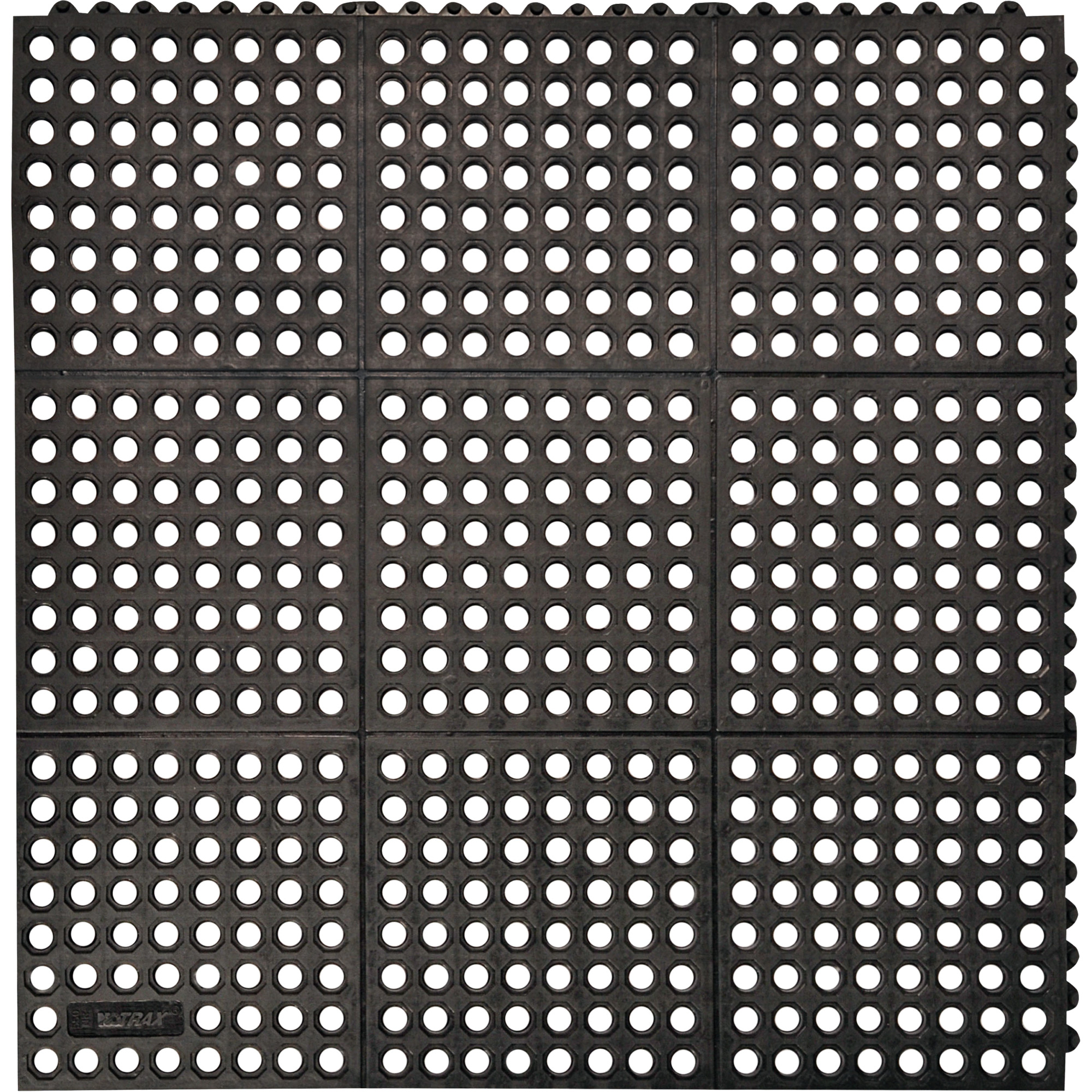 Tapis antifatigue à imbrication Cushion-EaseMD 550, À fentes, 3' x 5' x 3/4", Noir, Caoutchouc