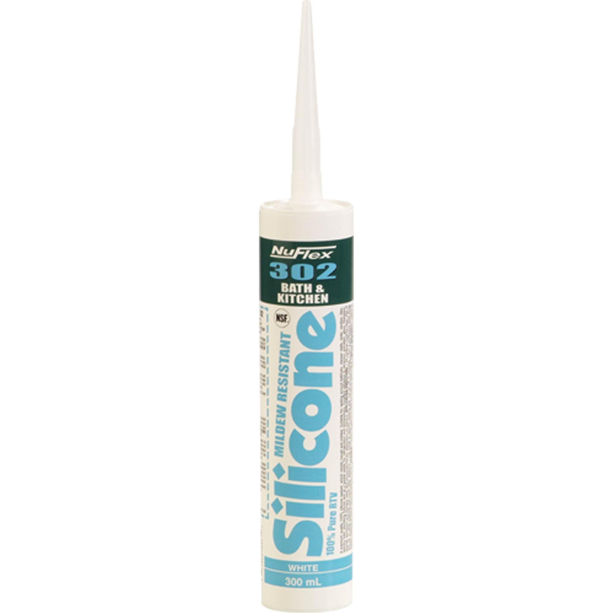 Scellant de silicone pour salle de bain et cuisine NuFlexMD 302 , 300 ml, Cartouche, Transparent