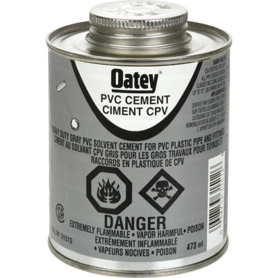 Ciment de PVC d'usage intense, 473 ml, Canette à dessus brosse, Gris