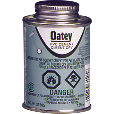 Ciment de PVC d'usage moyen, 473 ml, Canette à dessus brosse, Gris