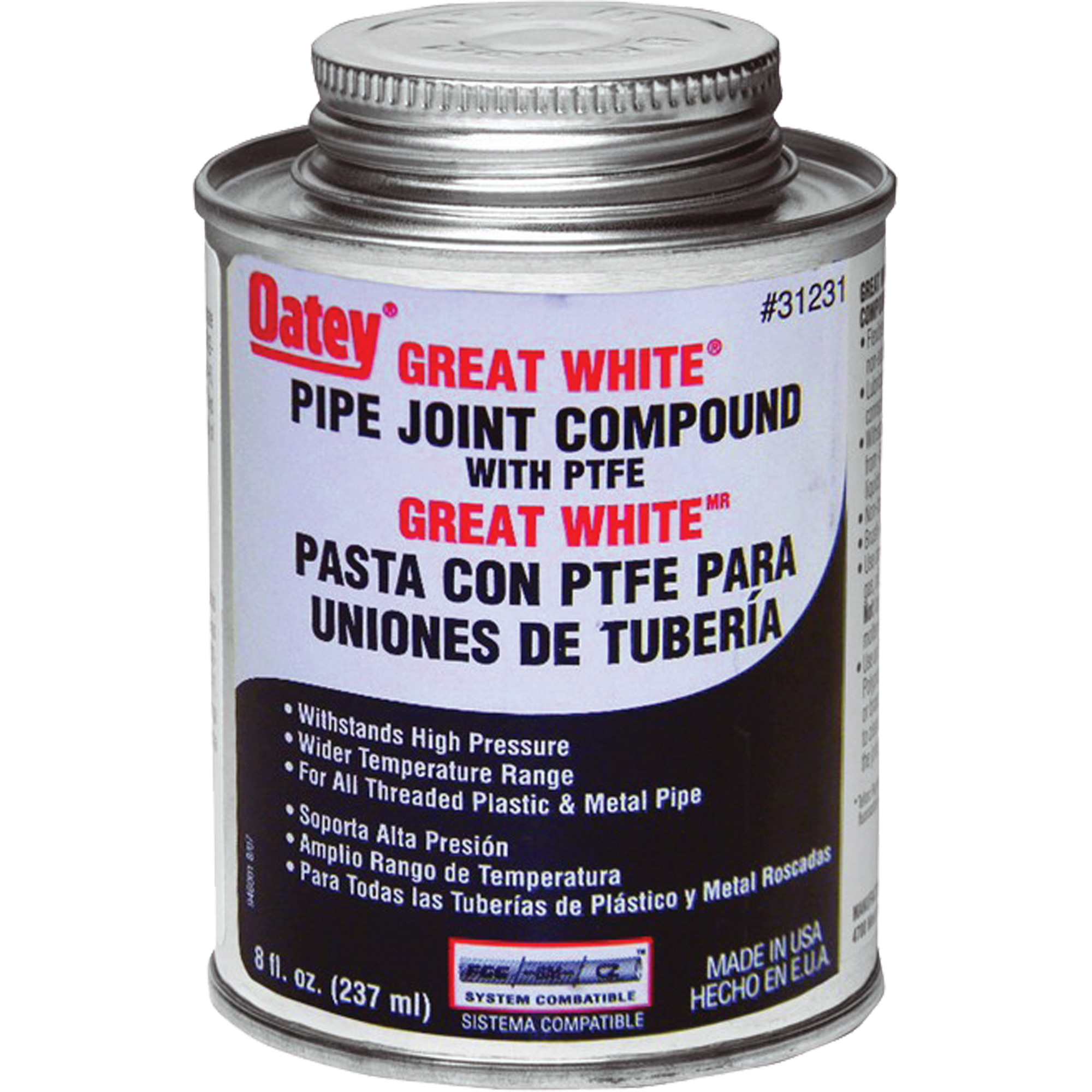Composé pour raccords de tuyaux Great WhiteMD avec PTFE