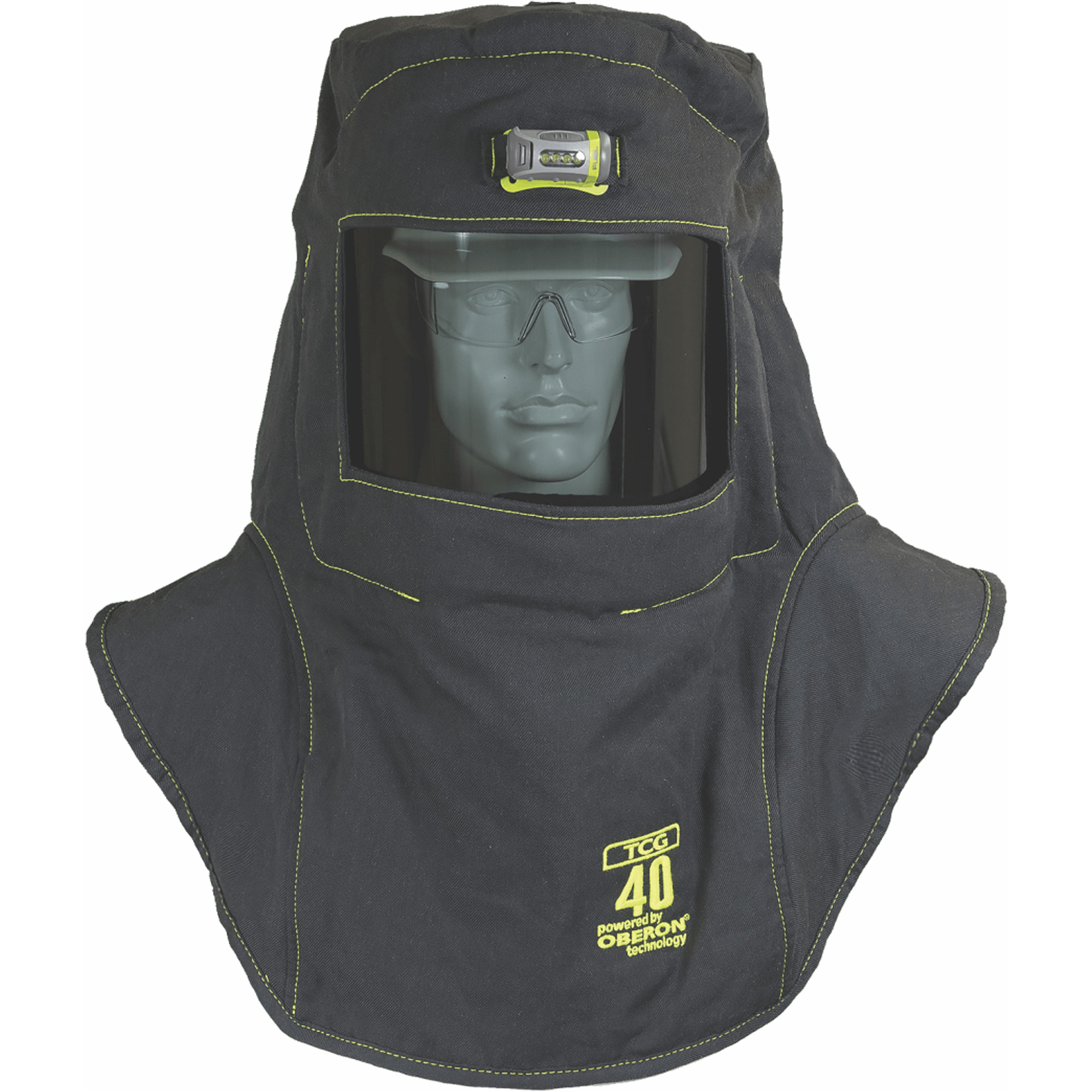 Cagoule de protection contre l'arc électrique TCGMC, Noir, 40 cal/cm², ANSI Z87.1/ASTM F1506/ASTM F1959/ASTM F2178/Répond ou surpasse la norme CSA Z462/NFPA 70E, 4 Arc électrique EPI catégorie niveau