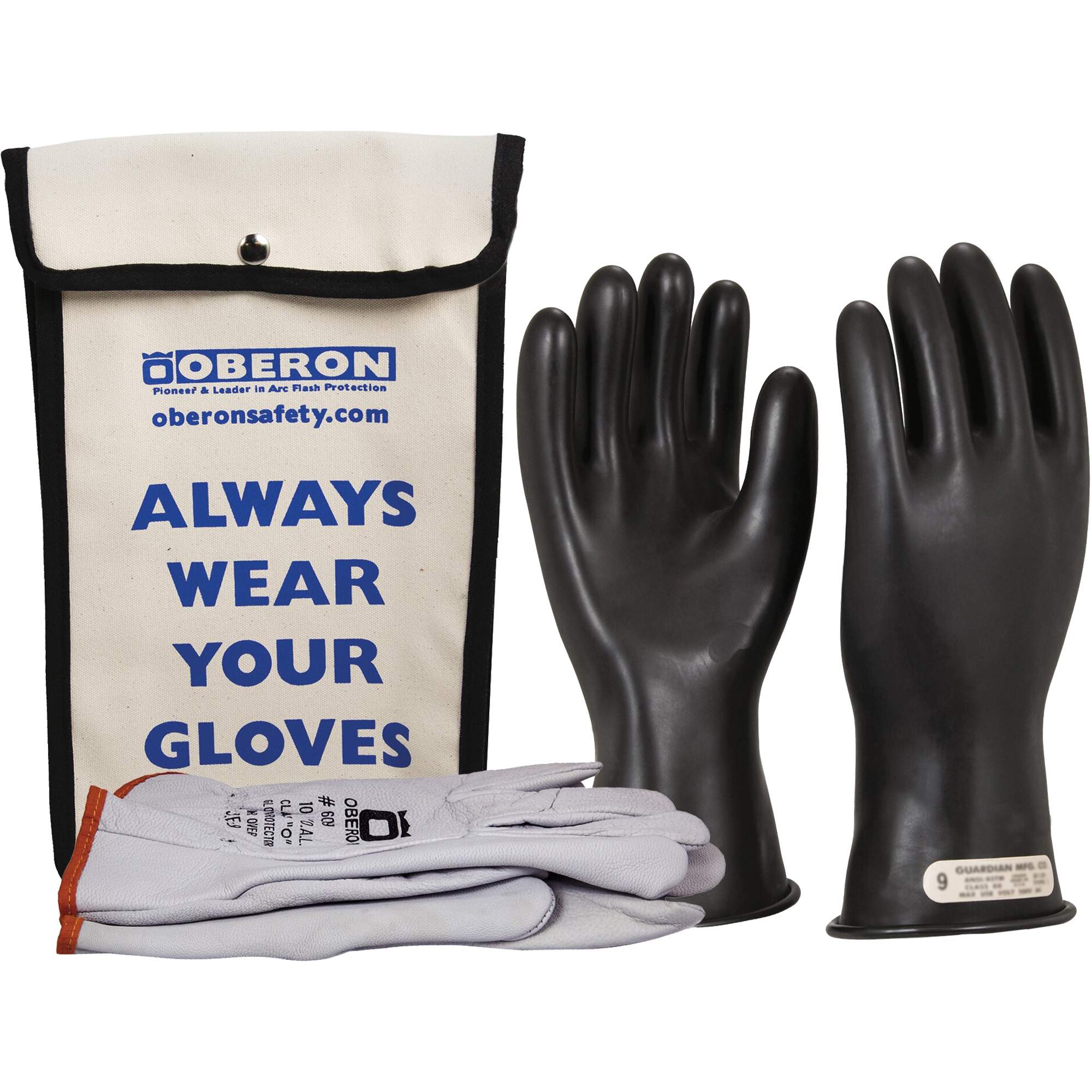 Ensemble de gants en caoutchouc pour l'électricité de classe 0, 10, 11" lo, 20 cal/cm², NFPA 70E