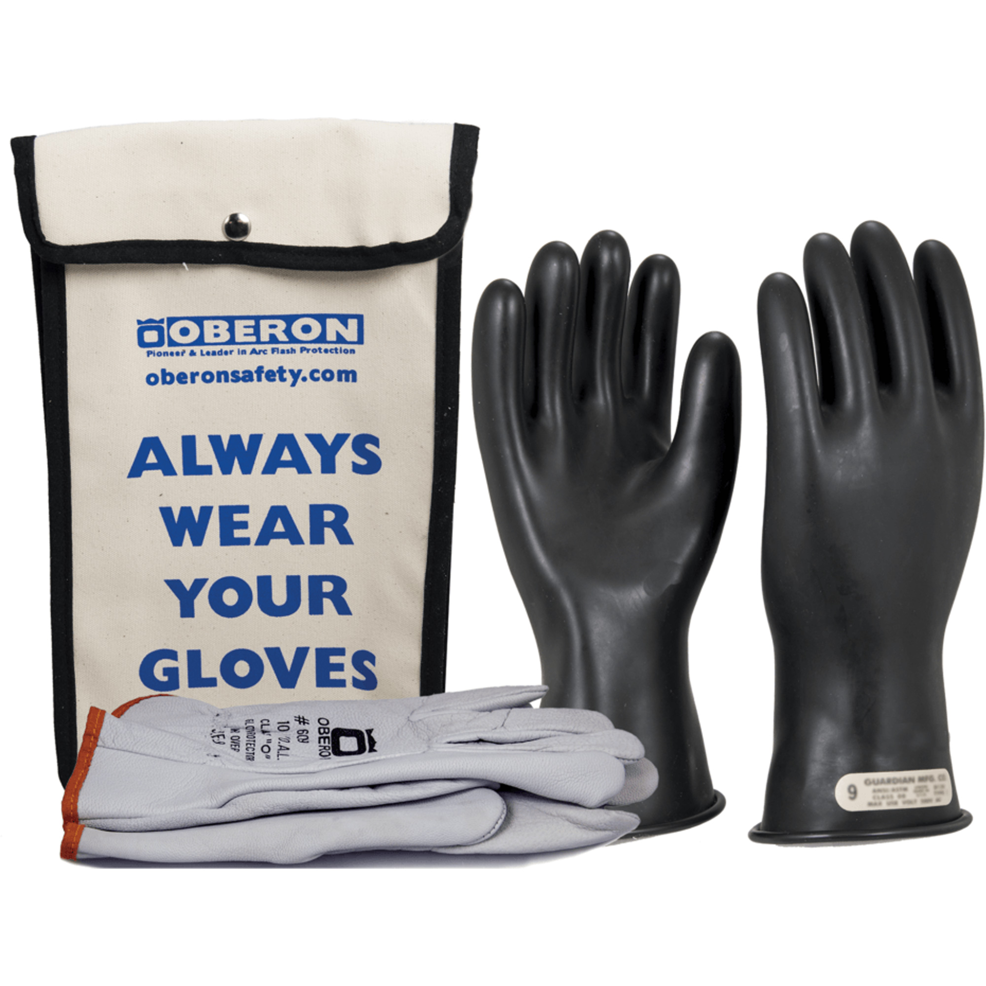 Ensemble de gants en caoutchouc pour l'électricité de classe 00, 8, 11" lo, 20 cal/cm², NFPA 70E