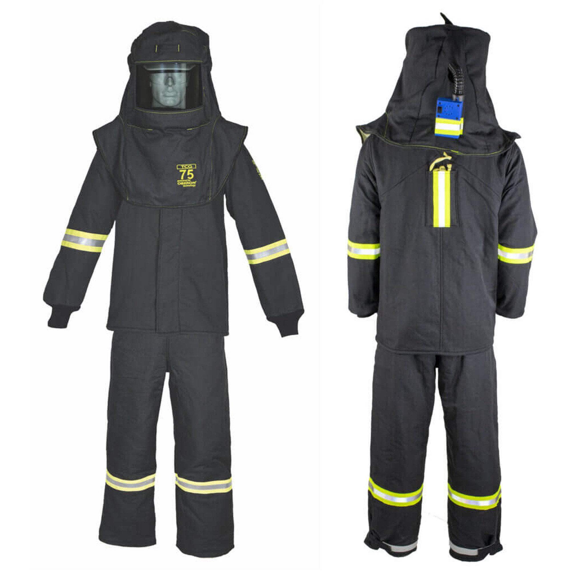 Ensemble de manteau contre l'arc électrique TCGMC 2t-grand avec courroie de sortie, 75 cal/cm²
