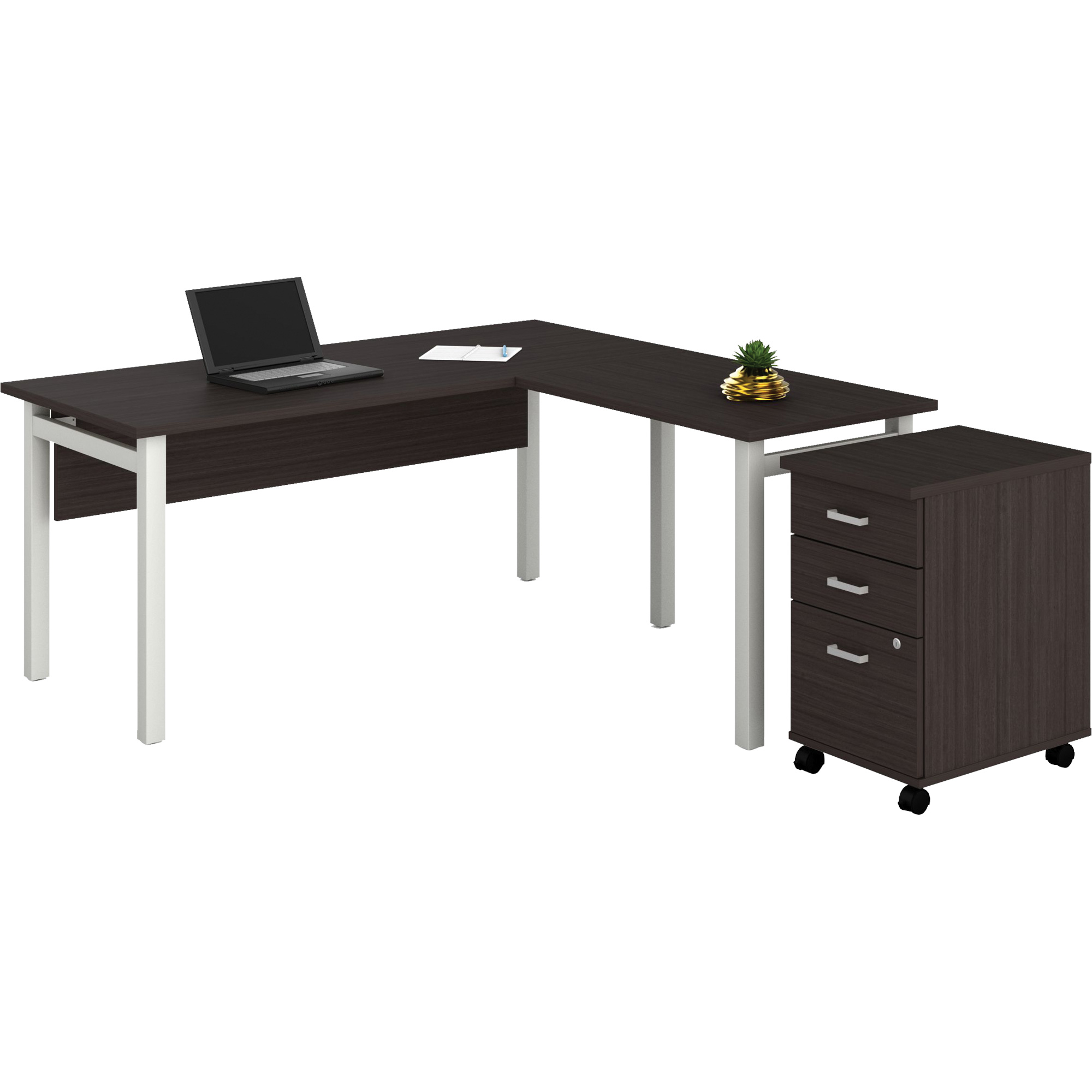 Bureau en "L" avec caisson Newland