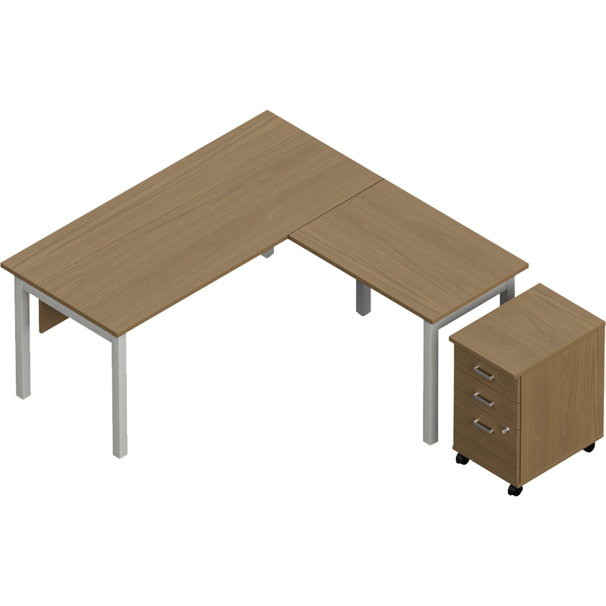 Bureau en "L" avec caisson Newland