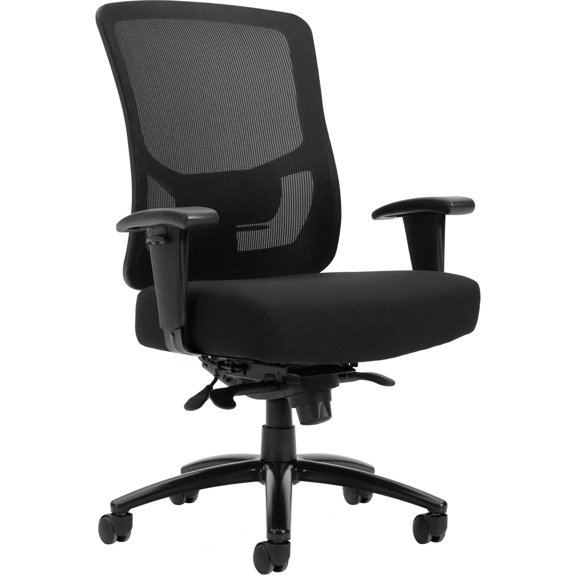 Chaise à dossier haut avec mécanisme à basculement synchronisé robuste Raven 400, Mailles, Noir, Capacité 400 lb
