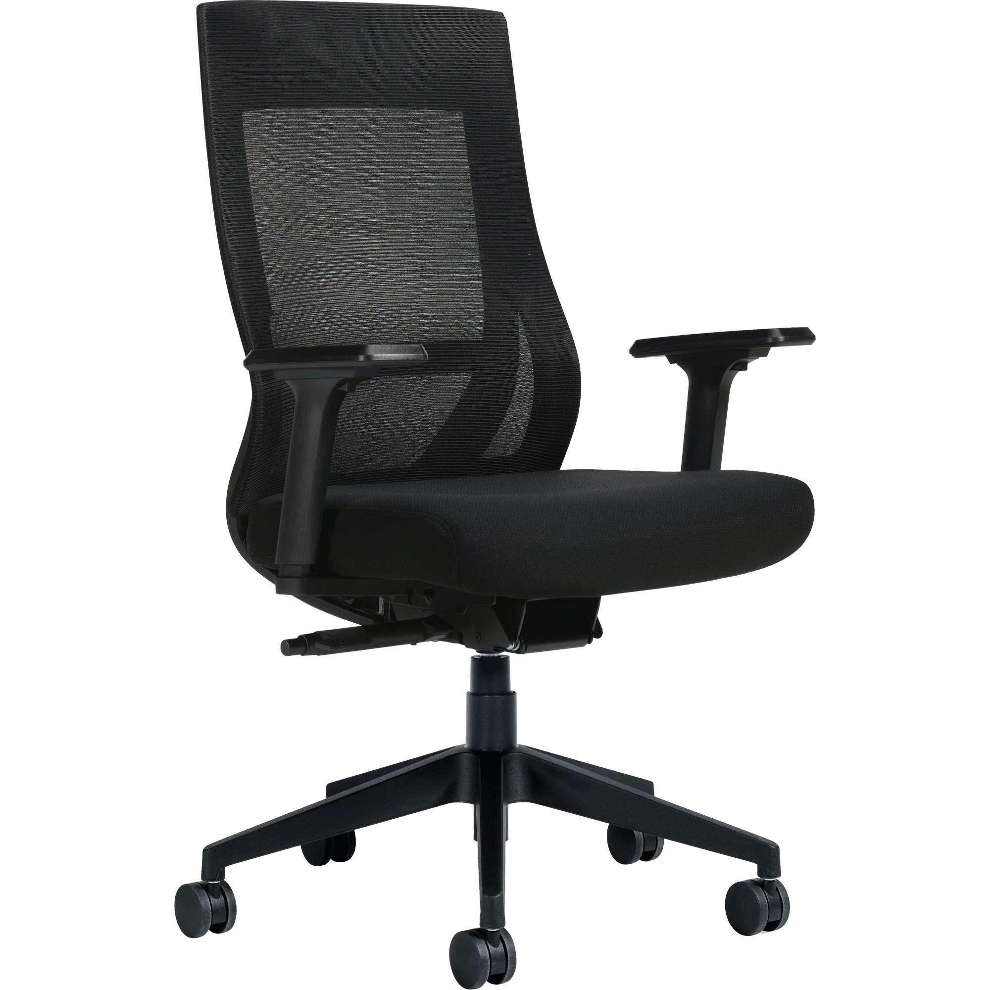 Chaise à dossier moyen avec mécanisme à basculement synchronisé à détection de poids , Mailles, Noir