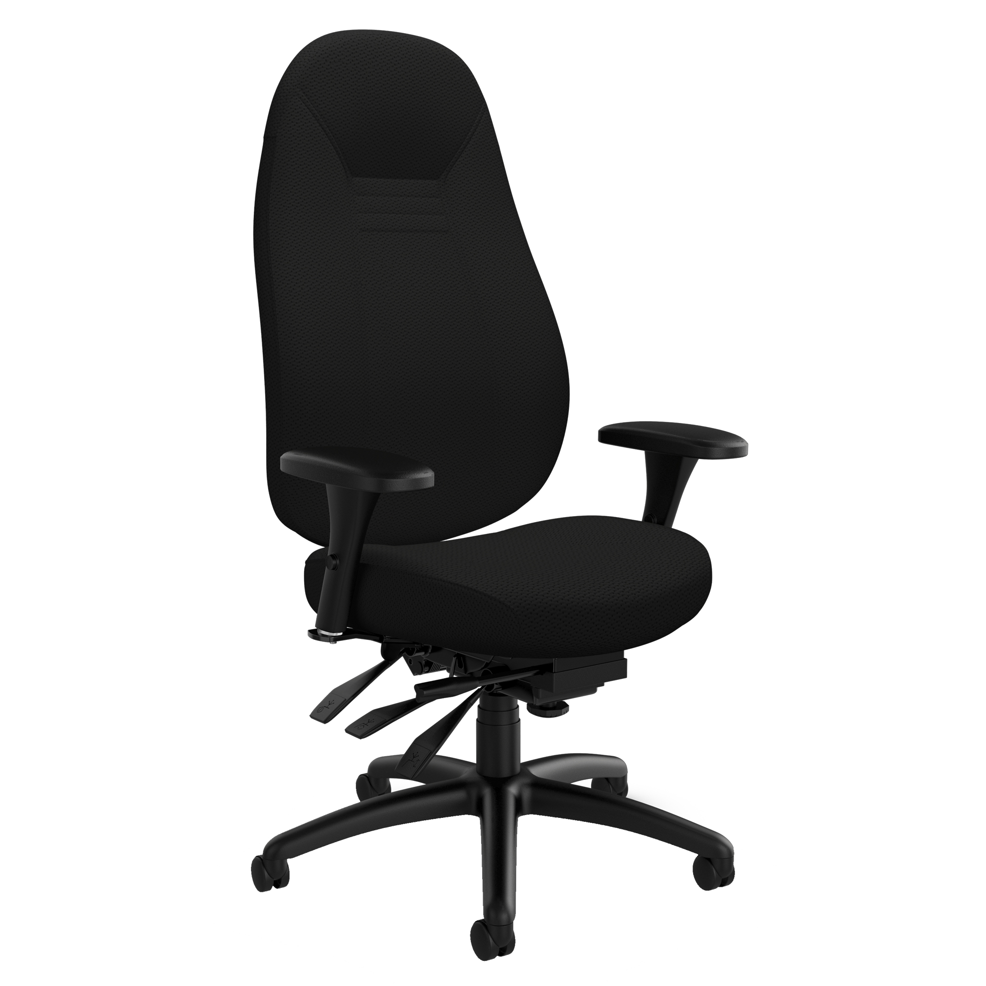Chaise confortable à dos élevé, Polyester, Noir, Capacité 300 lb