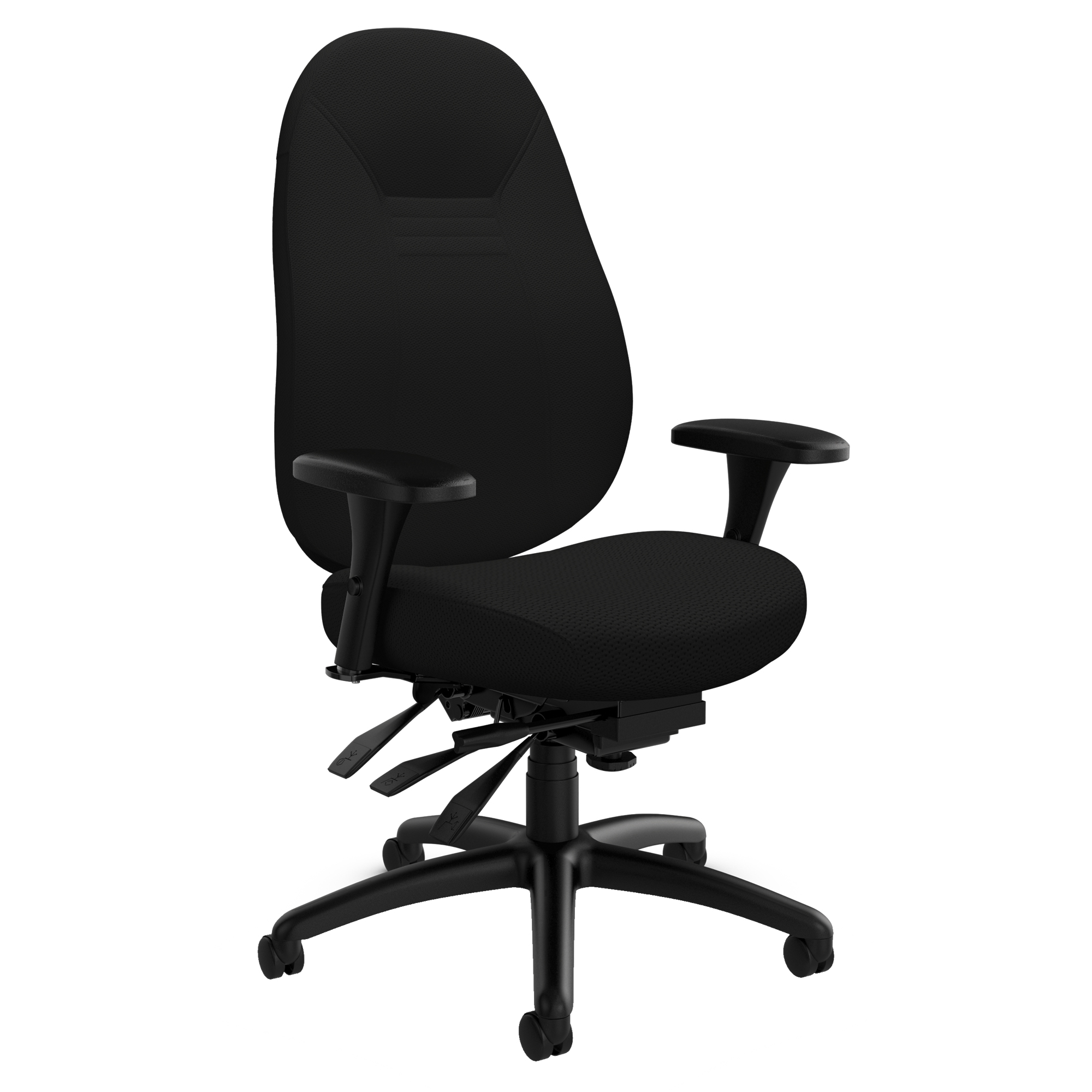 Chaise confortable à dos moyen, Polyester, Noir, Capacité 300 lb