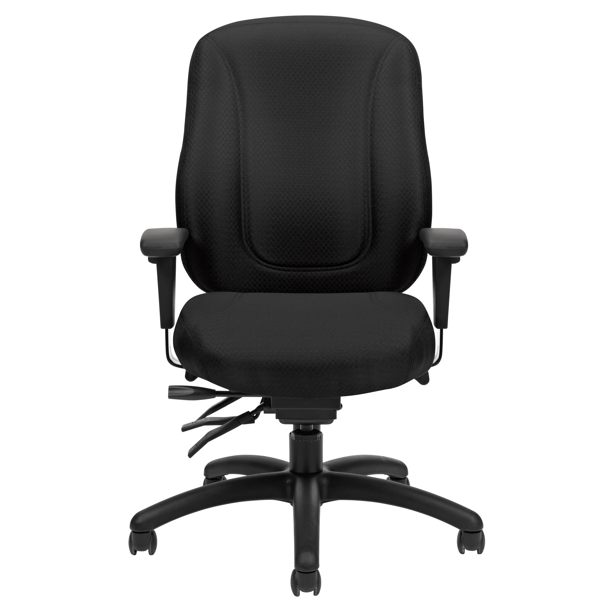 Chaise Overtime à dos élevé, Tissu, Noir, Capacité 300 lb