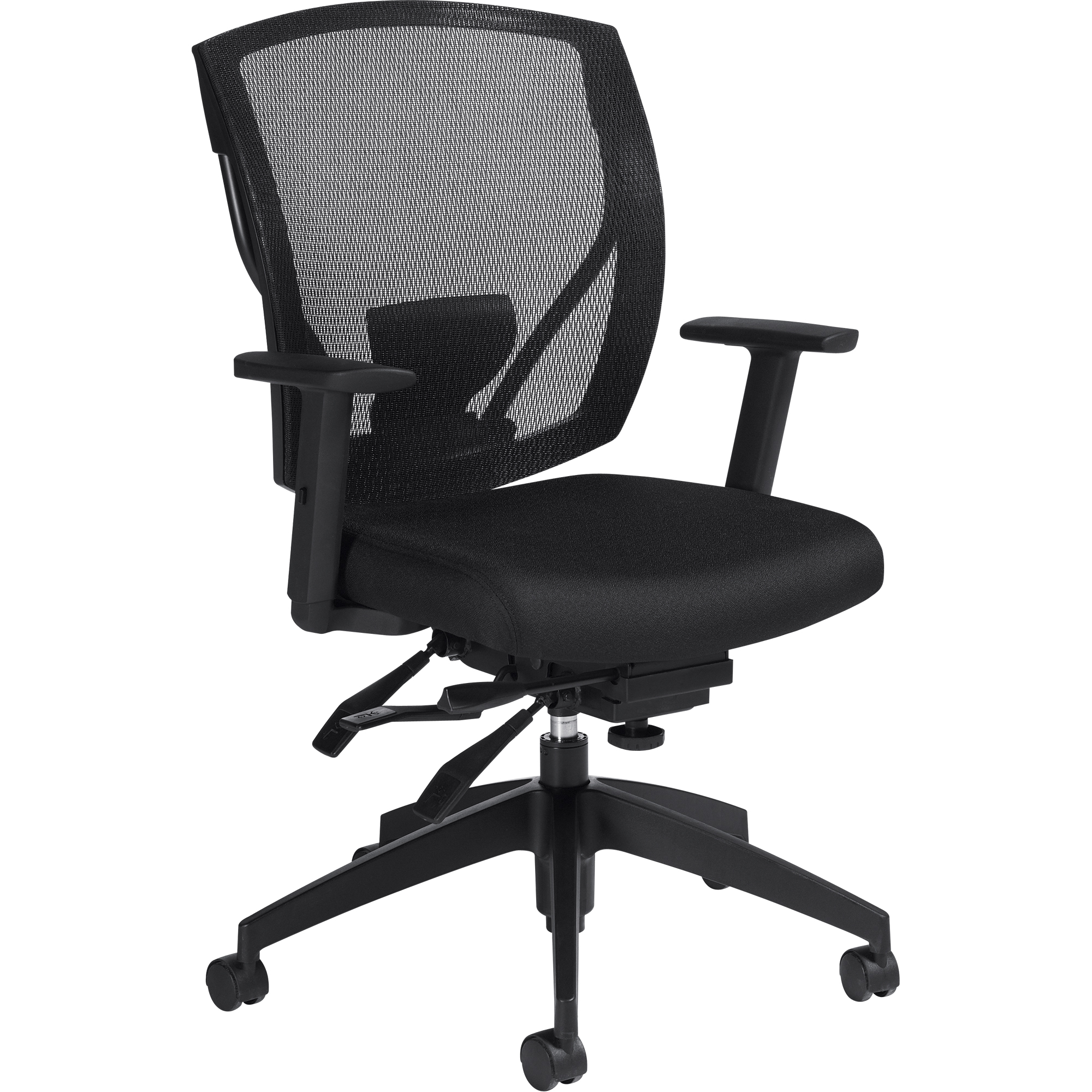 Chaises à bras Multi-Tilter, Tissu, Noir, Capacité 300 lb