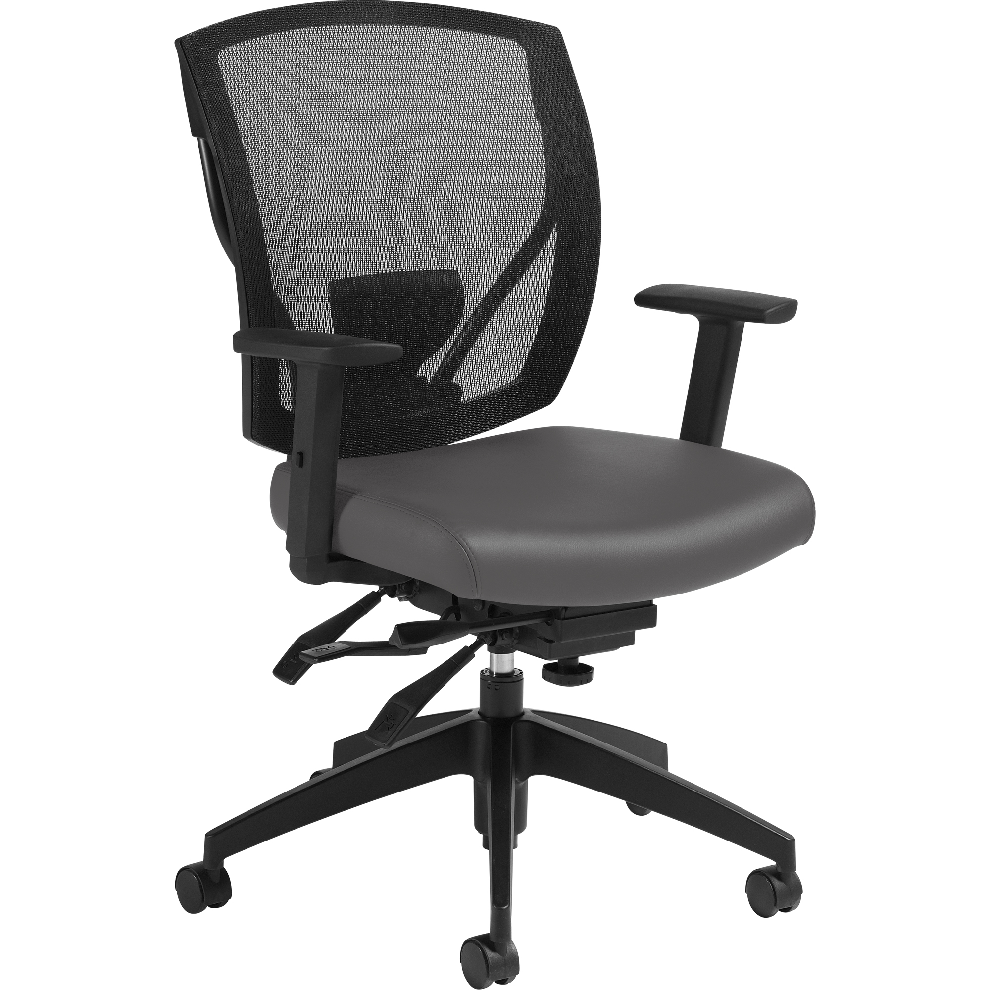 Chaises à bras Multi-Tilter, Vinyle, Charbon, Capacité 300 lb
