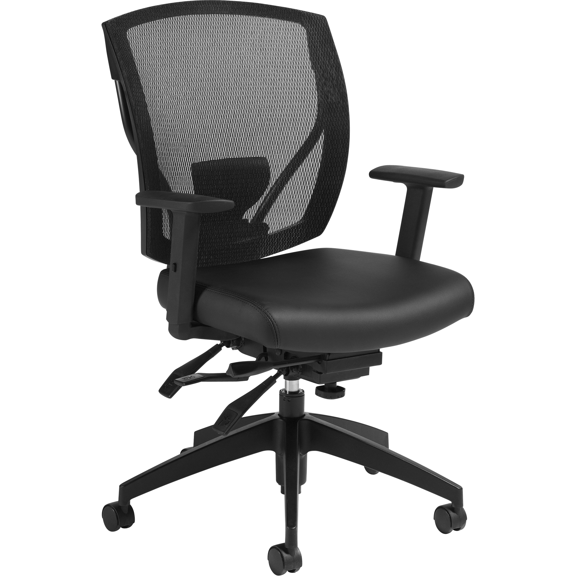 Chaises à bras Multi-Tilter, Vinyle, Noir, Capacité 300 lb
