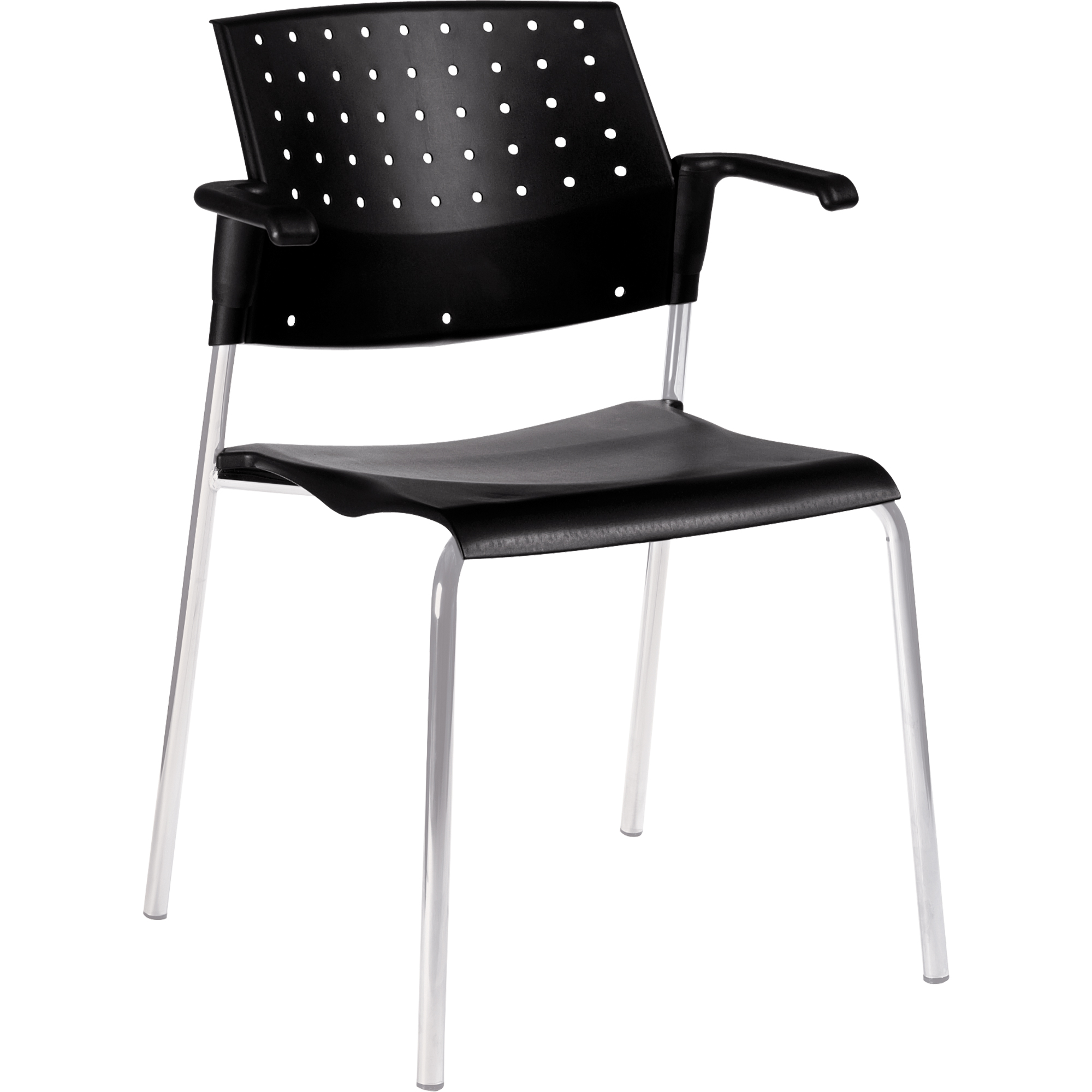 Chaises empilables, Plastique, Hauteur 33", Capacité 300 lb, Noir