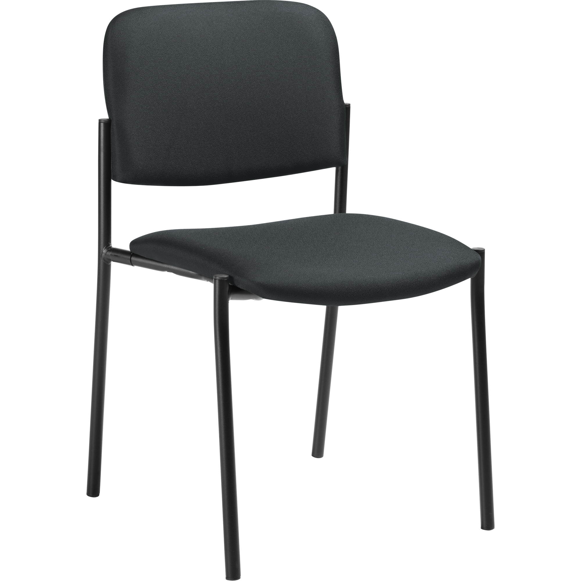 Chaises sans accoudoirs empilables, Tissu, Hauteur 32", Capacité 300 lb, Charbon