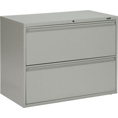 Classeur latéral, Acier, 2 tiroirs, 36" la x 19-1/4" p x 27-31/100" h, Gris