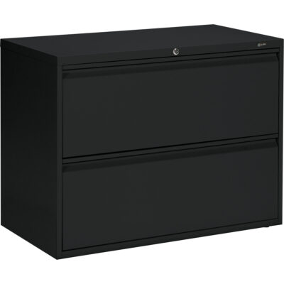 Classeur latéral, Acier, 2 tiroirs, 36" la x 19-1/4" p x 27-31/100" h, Noir