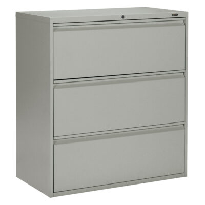 Classeur latéral, Acier, 3 tiroirs, 36" la x 19-1/4" p x 39-3/50" h, Gris