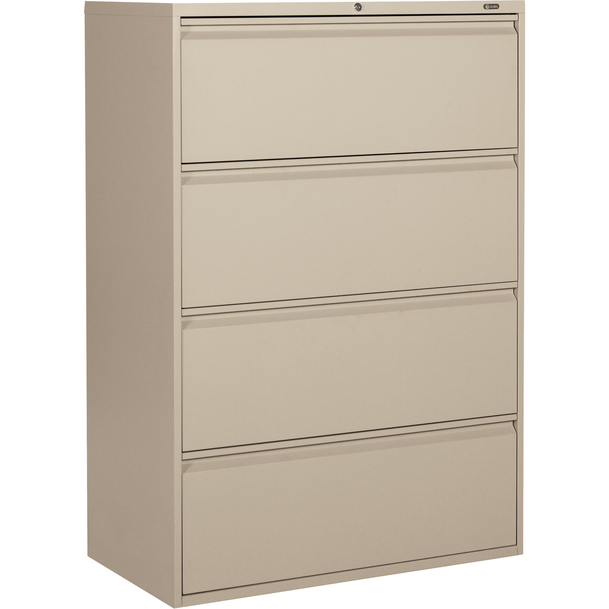 Classeur latéral, Acier, 4 tiroirs, 36" la x 19-1/4" p x 52-6/100" h, Beige