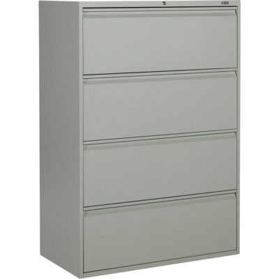 Classeur latéral, Acier, 4 tiroirs, 36" la x 19-1/4" p x 52-6/100" h, Gris