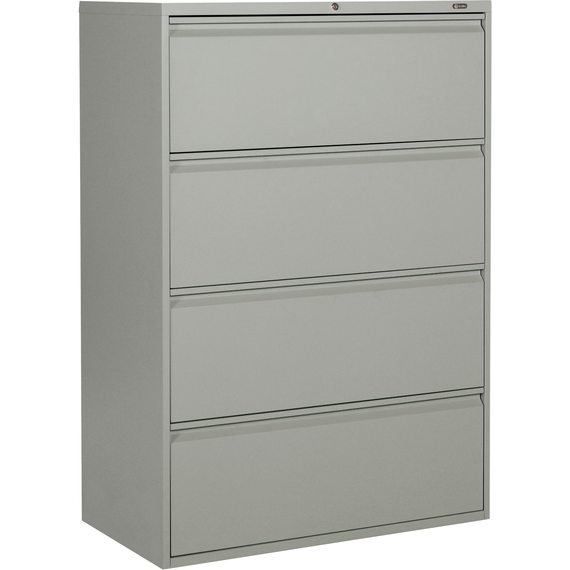 Classeur latéral, Acier, 4 tiroirs, 36" la x 19-1/4" p x 52-6/100" h, Gris