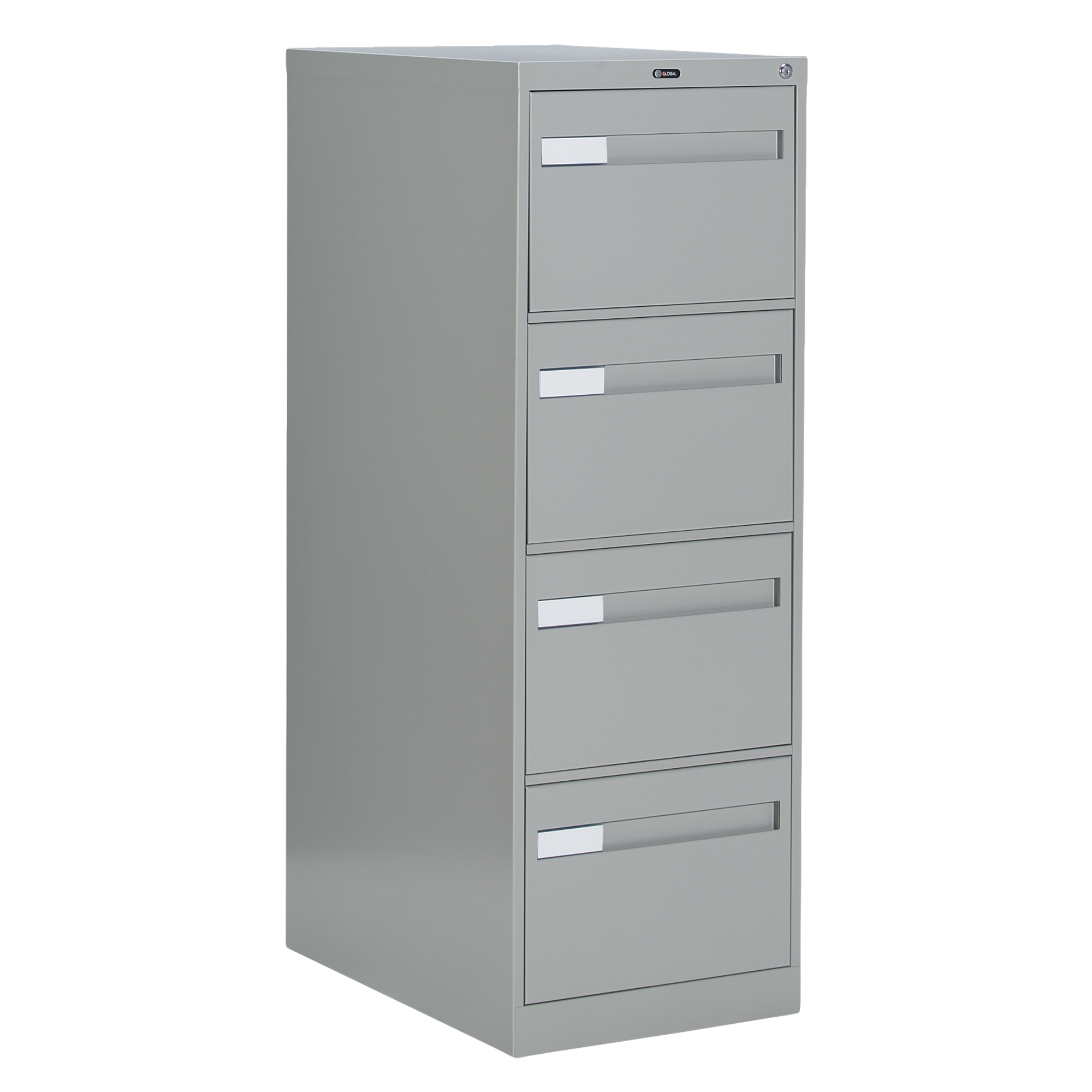 Classeur vertical à poignées encastrées, 4 tiroirs, 18.15" la x 26.56" p x 52" h, Gris