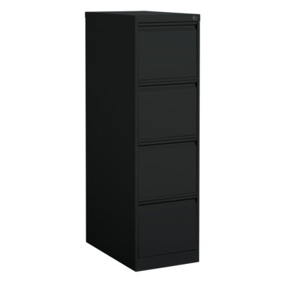 Classeur vertical, Acier, 4 tiroirs, 15-1/7" la x 25" p x 52" h, Noir