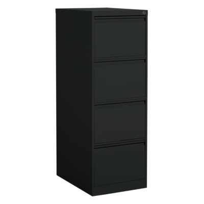Classeur vertical, Acier, 4 tiroirs, 18-1/7" la x 25" p x 52" h, Noir