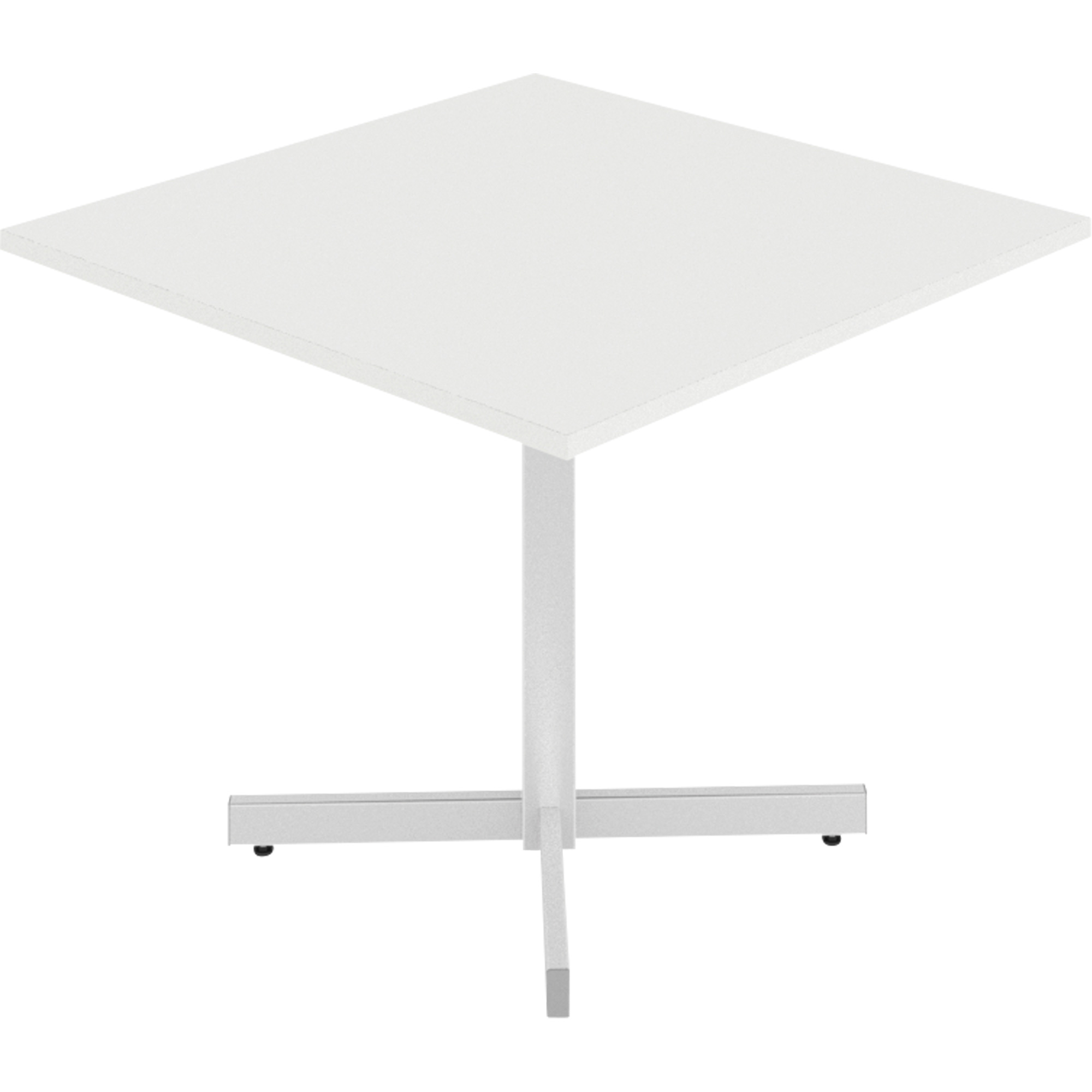 Table carrée à hauteur réglable Newland, 36" lo x 36" la x 29" h, Dessus de 1", Stratifié, Blanc