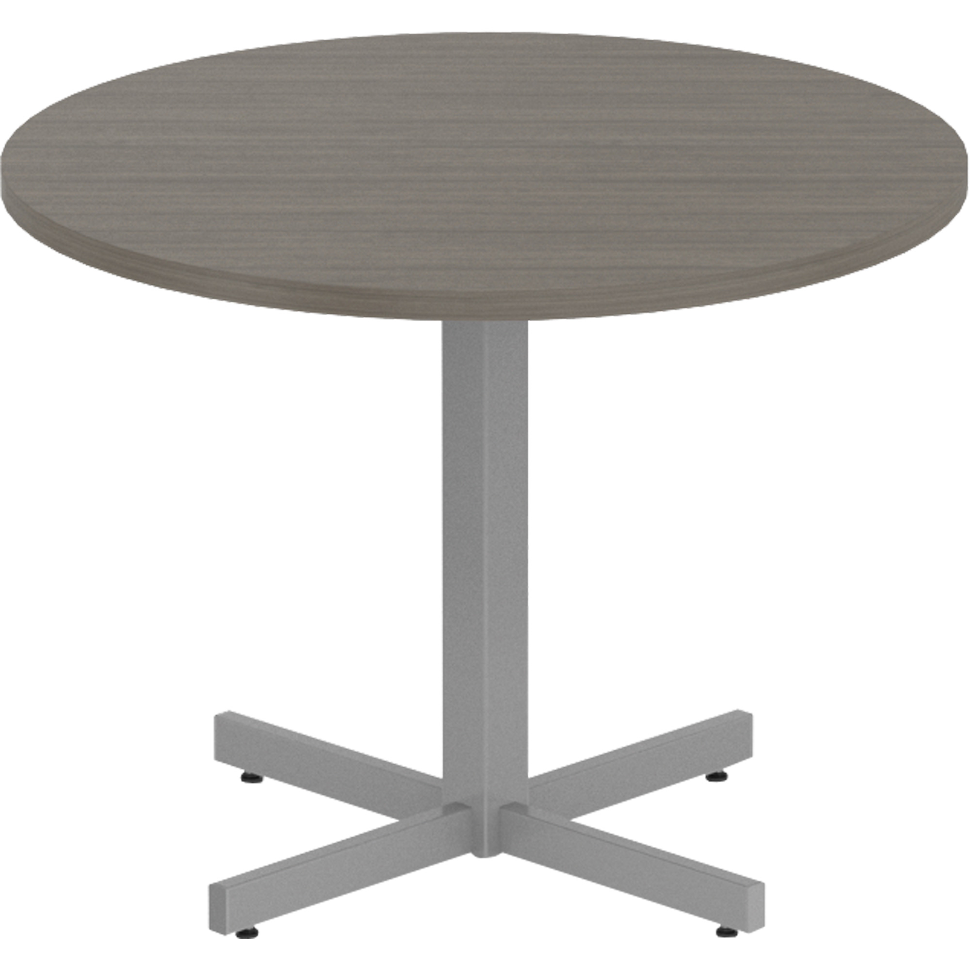 Table ronde à hauteur réglable Newland, 36" lo x 36" la x 29" h, Dessus de 1", Stratifié, Brun