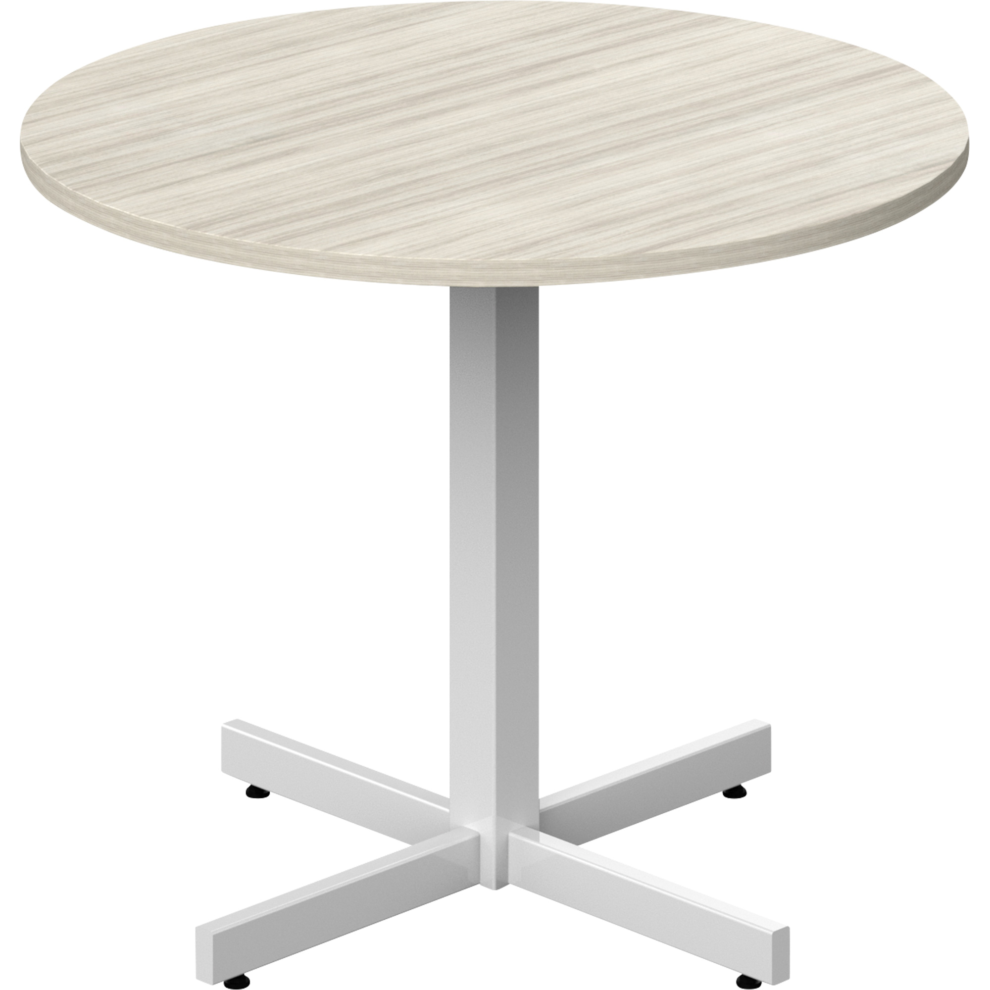 Table ronde à hauteur réglable Newland, 36" lo x 36" la x 29" h, Dessus de 1", Stratifié, Havane